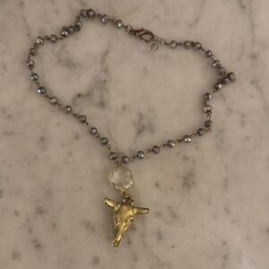 Gold Bull Pendant Necklace